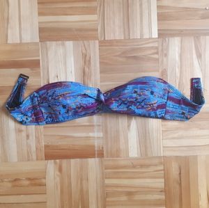 Oakley Strapless blue bikini top size medium